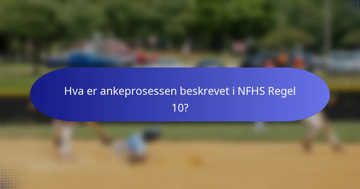 Hva er ankeprosessen beskrevet i NFHS Regel 10?