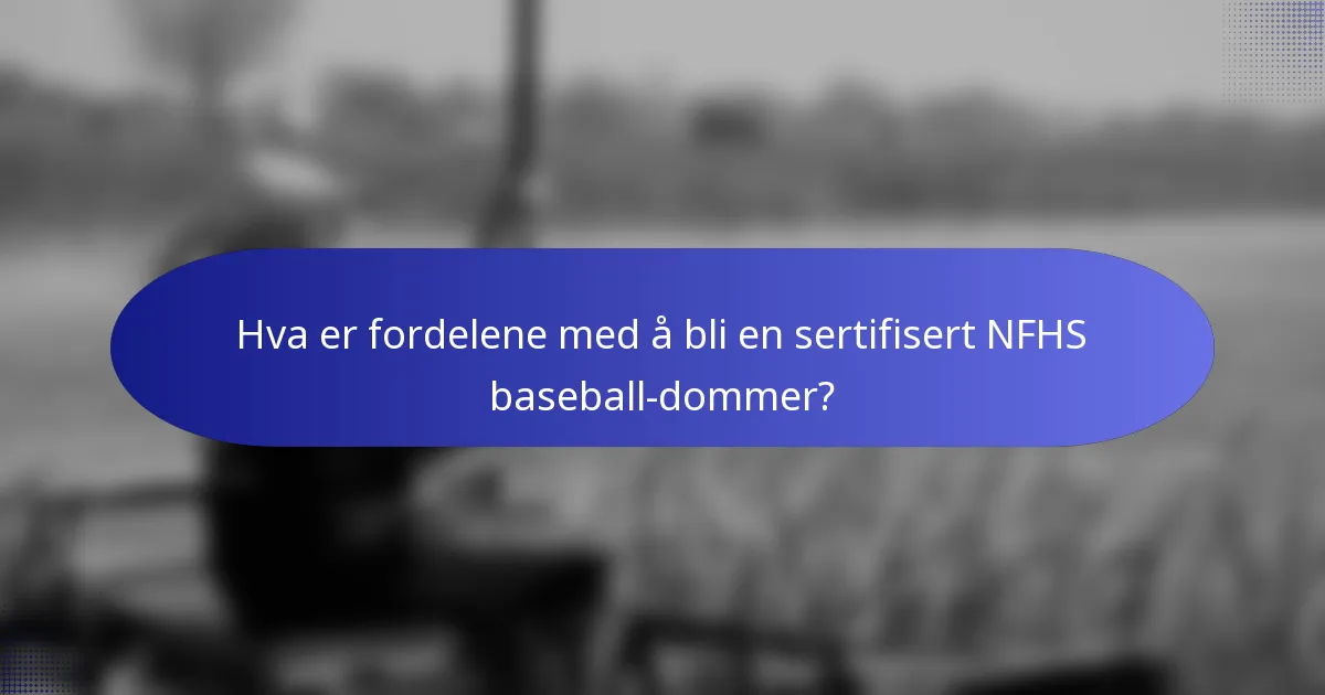 Hva er fordelene med å bli en sertifisert NFHS baseball-dommer?