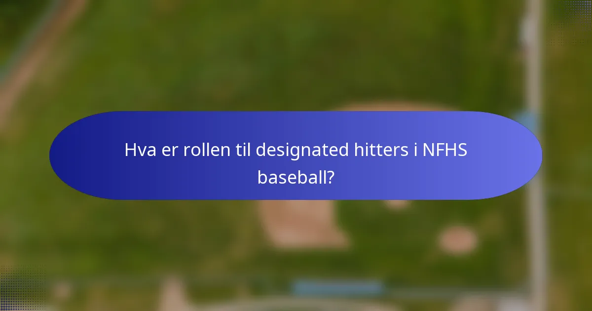 Hva er rollen til designated hitters i NFHS baseball?