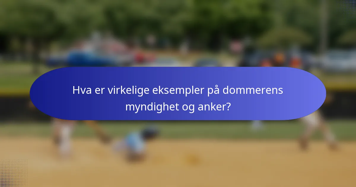 Hva er virkelige eksempler på dommerens myndighet og anker?