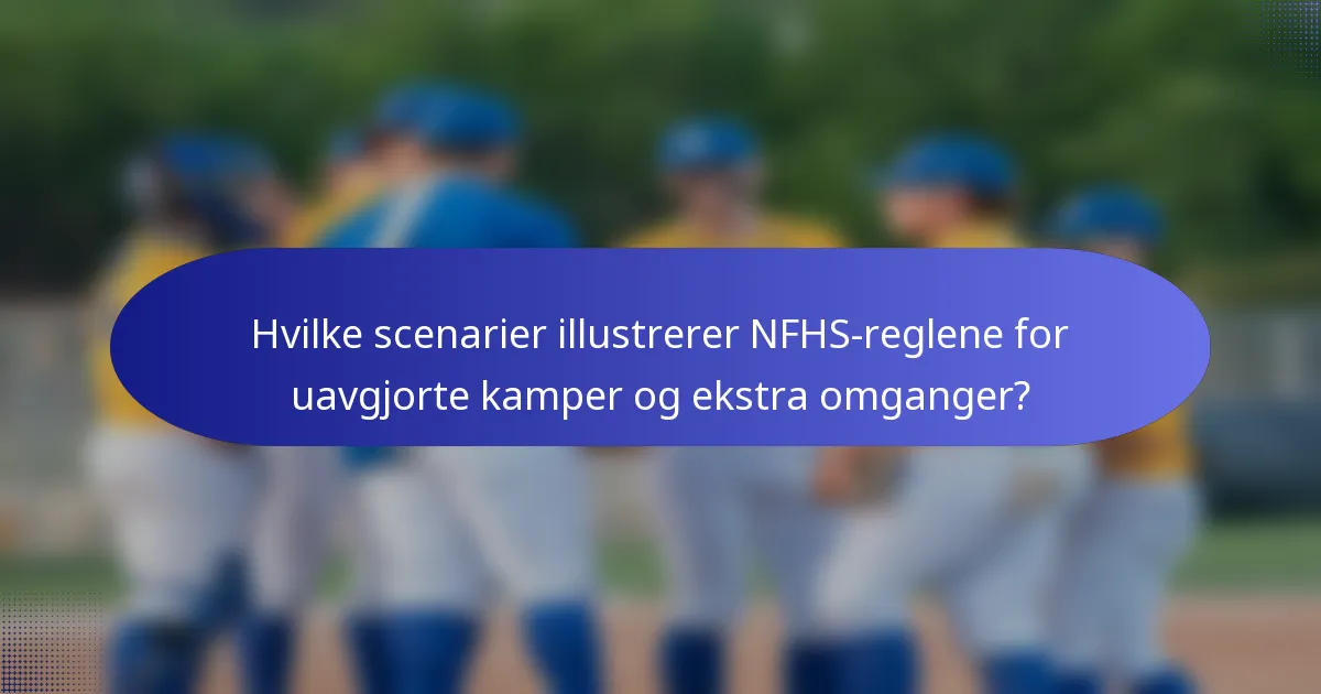 Hvilke scenarier illustrerer NFHS-reglene for uavgjorte kamper og ekstra omganger?